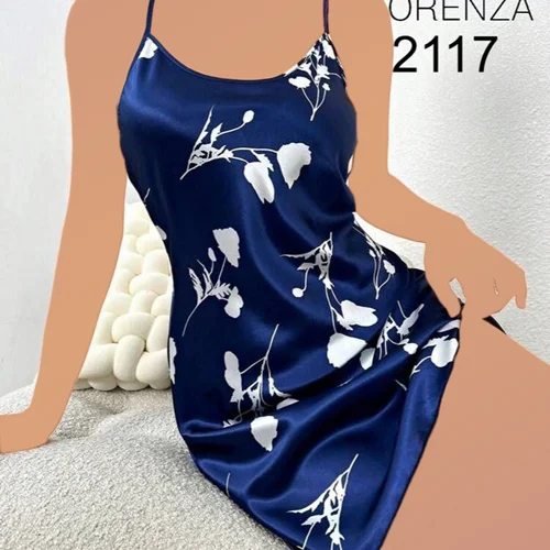 لباس خواب ساتن طرح دار لورنزا 2117 Lorenza