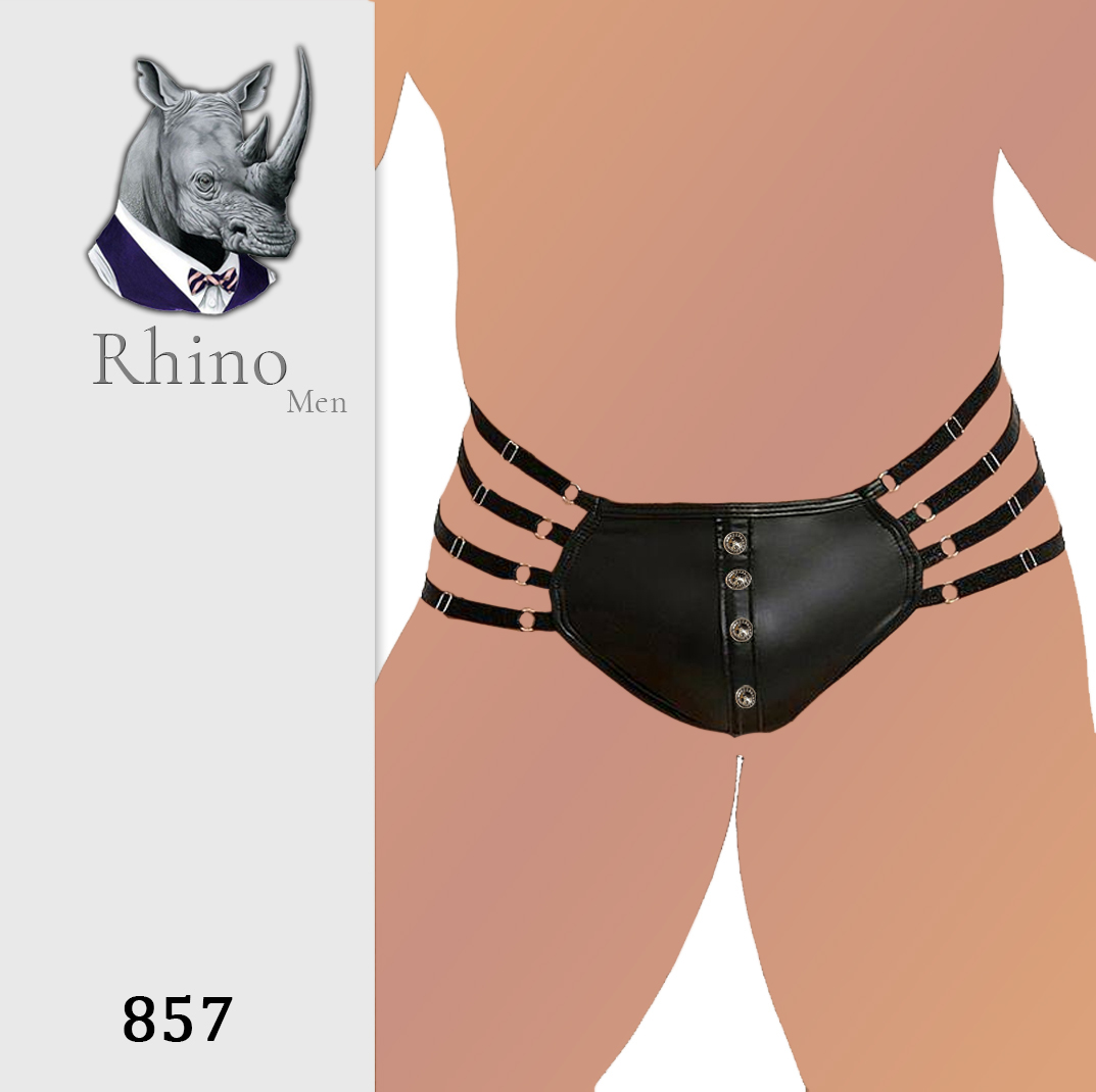 شورت مردانه چرمی طرح دکمه راینو 857 rhino