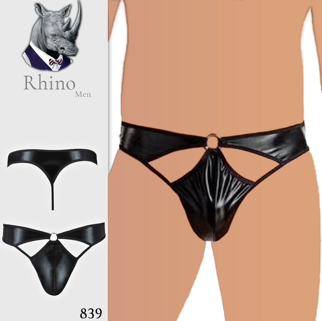 شورت مردانه فانتزی چرم حلقه دار راینو 839 Rhino